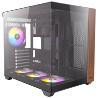 Antec CX800 Wood ARGB Mid-Tower PC Case - 270' Panoramic View, Tempered Glass, 9 Fan Positions, USB Type-C