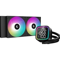 DeepCool LD 240 AIO Liquid CPU Cooler, Universal Socket, 240mm Radiator, PWM 2400RPM Cooling Fans, Addressable RGB LED Lighting, Fully Customizable Infinity Mirror Cap Design, Digital Display,