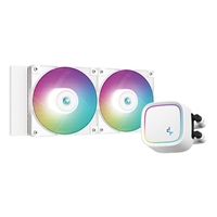 DeepCool LE520 White Universal AiO Cooler with 2 x 120mm ARGB PWM Fans, Copper Heatsink, Aluminium Radiator, Intel/ AMD Compatible