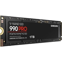 Samsung 990 PRO(MZ-V9P1T0BW) 1TB NVMe SSD, PCIe Gen4, M.2 Interface, 2280, Read 7450 MB/s, Write 6900 MB/s, 5 Year Warranty
