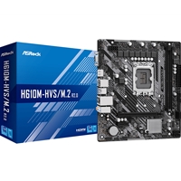ASRock H610M-HVS/M.2 R2.0 Super Alloy Intel 1700 Socket Motherboard, Micro-ATX, 2x DDR4 Slots, 1x M.2 Socket, GbE LAN, 1x D-Sub / 1x HDMI Port