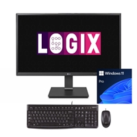 LOGIX Intel Quad Core 27 Inch Full HD All-in-One Business / Education Desktop PC with 12GB RAM and 512GB SSD, plus Windows 11 Pro, plus Logitech Keyboard & Mouse