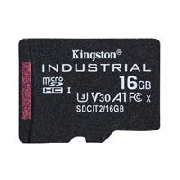 Kingston SDCIT2/16GB Industrial Micro SD Flash Memory Card, 16GB, Class U3 V30 A1, UHS-I U1, Retail Packed