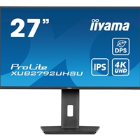 iiyama Prolite XUB2792UHSU-B6 27 inch IPS Monitor, 4K, 4ms, HDMI, DisplayPort, USB Hub, 60Hz, Speakers, Black, Internal PSU, VESA, Height Adjust, Pivot