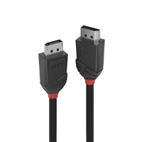 LINDY 36494 Black Line DisplayPort Cable, DisplayPort 1.2 (M) to DisplayPort 1.2 (M), 1.5m, Black & Red, Supports UHD Resolutions up to 4096x2160@60Hz, Triple Shielded Cable, Corrosion Resistant Copper 30AWG Conductors, Retail Polybag Packaging