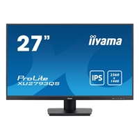 iiyama Prolite XU2793QS-B7 27 inch IPS Monitor, WQHD, 1ms, HDMI, DisplayPort, 100Hz, Speakers, Black, Internal PSU, VESA