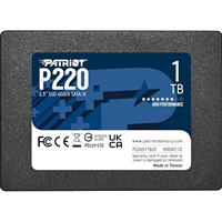 Patriot P210 (P220S1TB25) 1TB 2.5 Inch SSD, Sata 3 Interface, Read 520MB/s, Write 430MB/s, 3 Year Warranty