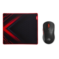 Marvo Scorpion G964W Niro 60 Wireless and Bluetooth USB-C Rechargeable Gaming Mouse (Black) + Marvo Scorpion G55 Blaze M Medium Size Non-Slip Microfibre Gaming Surface Mat (Black)