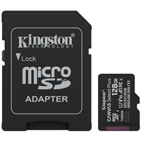 Kingston Canvas Select 128GB Micro SD UHS-I Flash Card with Adapter