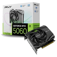 PNY NVIDIA GeForce RTX 5060 8GB GDDR7 Graphics Card, 3840 CUDA Cores, 2280 MHz Core Clock, Single Fan, 3x DisplayPorts / 1x HDMI Port