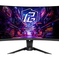 ASRock Phantom Gaming PG27QRT2A 27 Inch QHD (2560 x 1440) Curved (1500R) VA Gaming Monitor, 180Hz 1ms (MPRT) Response Time, 2 x HDMI 2.0, 1 x DisplayPort 1.4, with Speakers, Integrated Wi-Fi Antena (Compatible with Wi-Fi 4/5/6/6E/7)