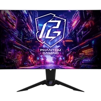 ASRock Phantom Gaming PGO32UFS 32 Inch 4K/ UHD (3840 x 2160) Flat WOLED Gaming Monitor, 240Hz 0.03ms (GTG) Response Time, 2 x HDMI 2.1; 1 x DisplayPort 1.4, 1 x Type-C (DP Alt Mode / PD 15W), Height, Swivel, Tilt Adjustment, Integrated Wi-Fi Antenna (Comp