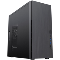 CiT Course Case, Home & Business, Black, Micro Tower, 2 x USB 3.0 / 1 x USB 2.0, Brushed Aluminium Finish for a Refined and Tidy Look, Micro ATX, Mini-ITX