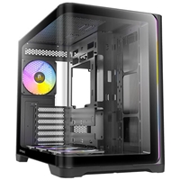 Antec Constellation C5 Curve Gaming Case, 1 x USB Type-C / 2 x USB 3.0, Tempered Glass Front and Side Window Panels, Dual Chamber Design, 4 x Pre-Installed ARGB LED Fans, Micro-ATX, ITX Compatible