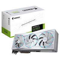 Gigabyte NVIDIA GeForce RTX 5090 AORUS STEALTH ICE 32G Graphics Card, 32GB GDDR7, 21760 CUDA Cores, 2655 MHz Core Clock, Triple Fan, White, RGB, 3x DisplayPorts / 1x HDMI Port