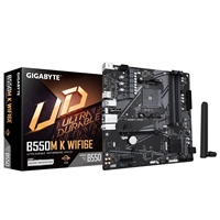 Gigabyte B550M K WIFI6E AMD AM4 Socket Motherboard, Micro-ATX, 4x DDR4 Slots, 2x M.2 Sockets, GbE LAN, Wi-Fi 6E, 1x DisplayPort / 1x HDMI Port