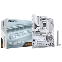 Gigabyte B850 EAGLE WIFI7 ICE AMD AM5 Socket Motherboard, ATX, 4x DDR5 Slots, 3x M.2 Socket, Fitted I/O Shield, 2.5GbE LAN, Wi-Fi 7, 1x DisplayPort / 1x HDMI Port