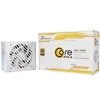 Seasonic CORE GX ATX 3.1  (SRP-CGX751-A5A32SF-W) 750W PSU, 120mm Fan, 80 PLUS Gold, Fully Modular, Individual White Cables with Braided Pattern, 7 Years Warranty - WHITE