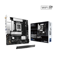 ASRock B860M Rock WiFi Intel 1851 Socket Motherboard, Micro-ATX, 2x DDR5 Slots, 2x M.2 Socket, Fitted I/O Shield, 2.5GbE LAN, Wi-Fi 6E, 1x DisplayPort / 1x HDMI Port